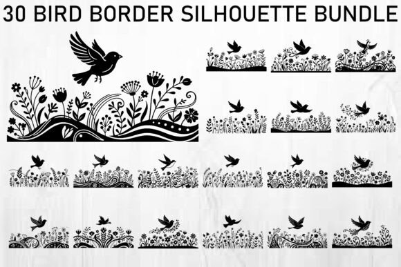Bird Border SVG Bundle: Elegant Graphics for Nature-Inspired Branding