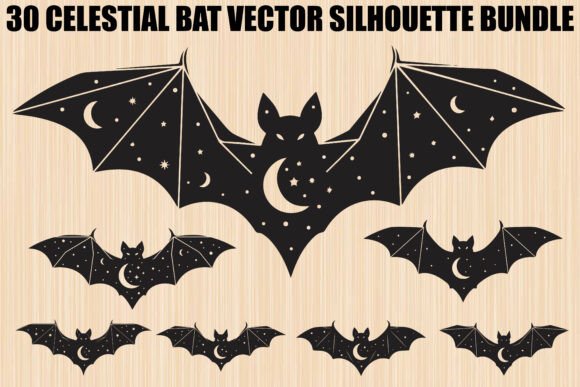 Celestial Bat Graphics for Crafters: Mystical Illustrations for Cricut & Handmade Business