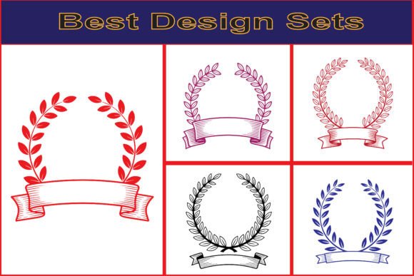 Classic Laurel Wreath Logo Vector Set for Blog Graphics & Editorial Illustrations