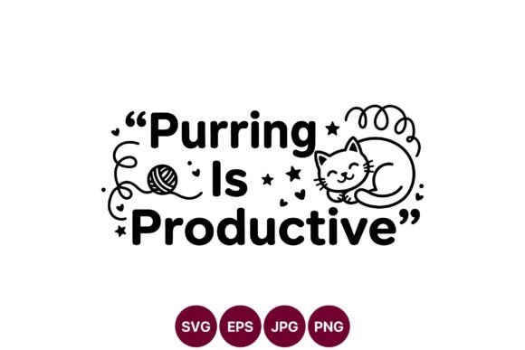 Cute Cat Purring SVG Design: A Versatile Graphic for Branding and Marketing