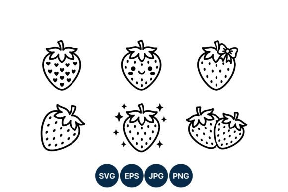 Cute Strawberry Vector Art Set for Branding & Marketing Graphics