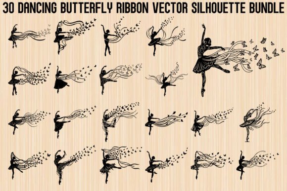 Dancing Butterfly Ribbon Bundle – Elegant Graphics for Illustrations & Digital Products