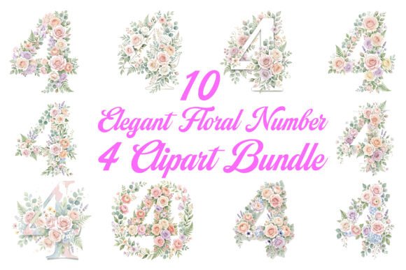 Elegant Floral Number 4 Clipart Bundle Review
