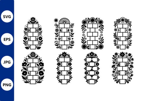 Floral Brick Arch Vector Art Set for Graphics & Illustrations Sellers