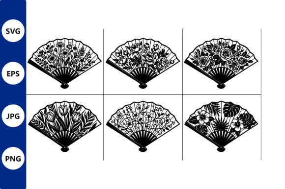 Floral Fan Pattern Set: Elegant Graphics for Editorial and Web Design