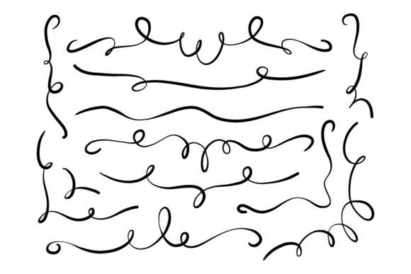 Flourish Divider Line Clipart Set: Elegant Graphics for Branding and Illustrations