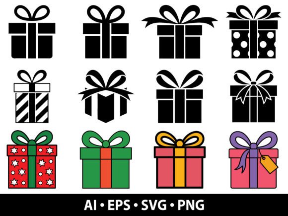 Gift Box SVG Bundle – Festive Illustrations for Digital Sellers & Crafters