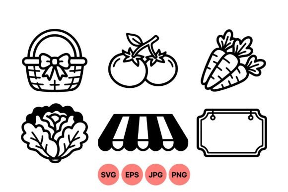 h1 Farmers Market Vegetable Icons – Clean Illustrations for Fresh Branding Graphics /h1