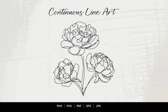 h1Minimal Peony Flower Line Art SVG for Graphics & Illustrations Sellers/h1
