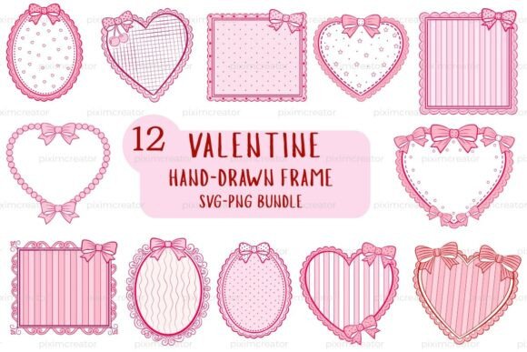 Hand-Drawn Valentine Frame Bundle PNG Review