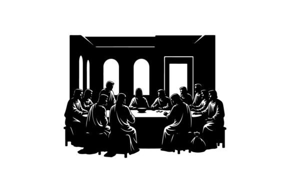 Historical Last Supper Scene with Discip – A Thoughtful Graphic Design Asset for Brand Storytelling