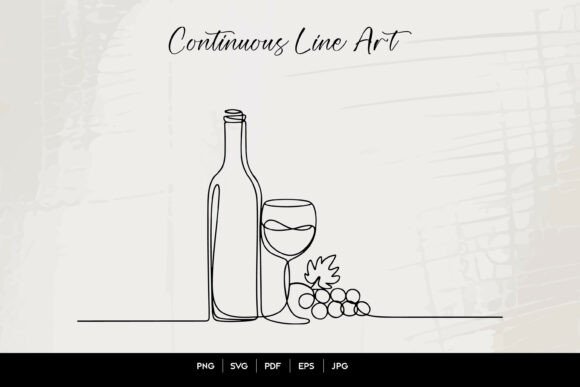 Minimal Wine Bottle Line Art Design
