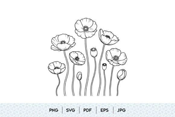 Poppy Flower Bouquet SVG – A Versatile Graphic for Bloggers and Digital Publishers