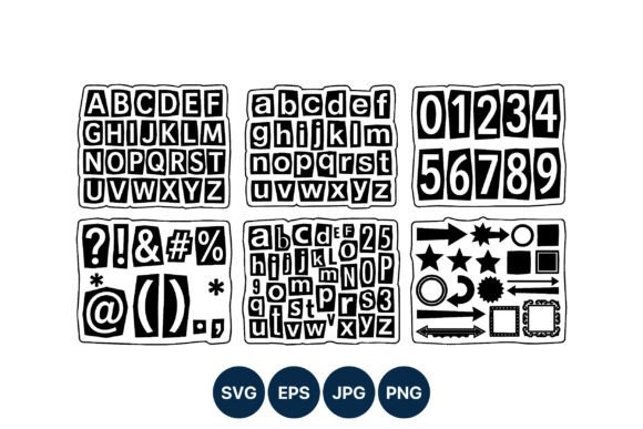 Ransom Note Letters Numbers Symbols Graphics for Creative Sellers