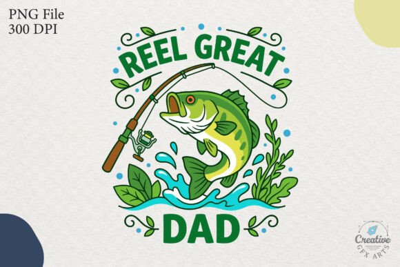 Reel Great Dad Fishing Bass Clipart SVG – Fun, Friendly Graphics for Local Branding
