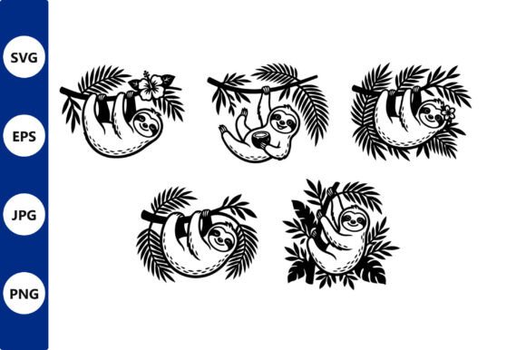 Sloth Hanging Palm Branches Vector: A Versatile Illustration for Local Branding and Packaging